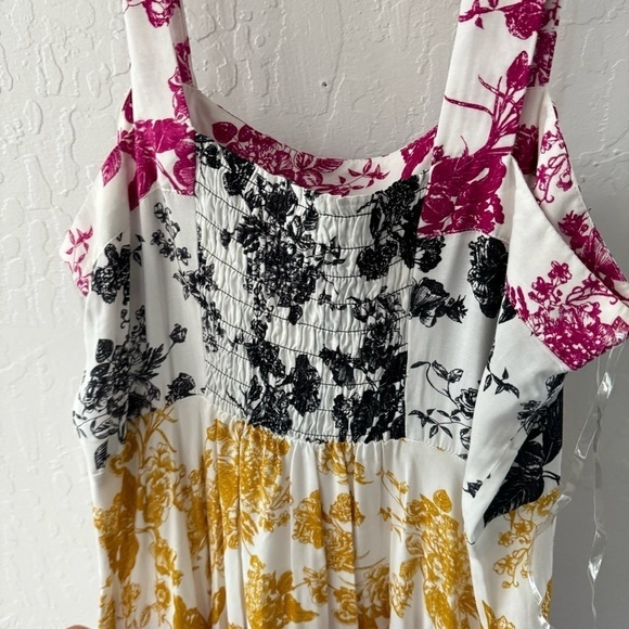 MSK Multi Floral Patchwork Style Maxi Tank Smock Back Dress XL NWT - Picture 8 of 11